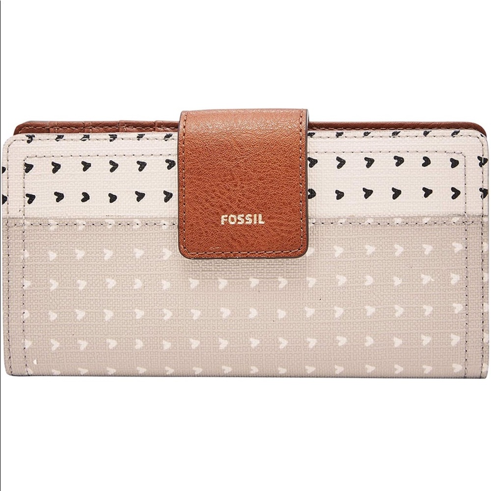 Fossil Women's Logan Leather Tab Clutch Wallet